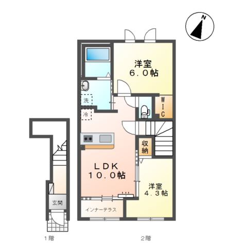 (仮称）長橋町新築アパートの間取り