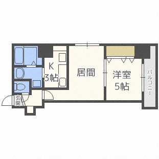 札幌市中央区南二条西のマンションの間取り