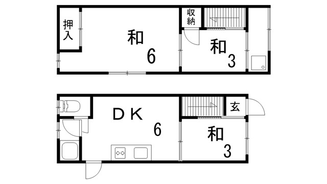 里山町テラスハウスの間取り