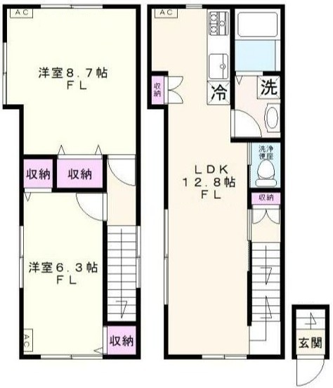 文京区湯島のアパートの間取り