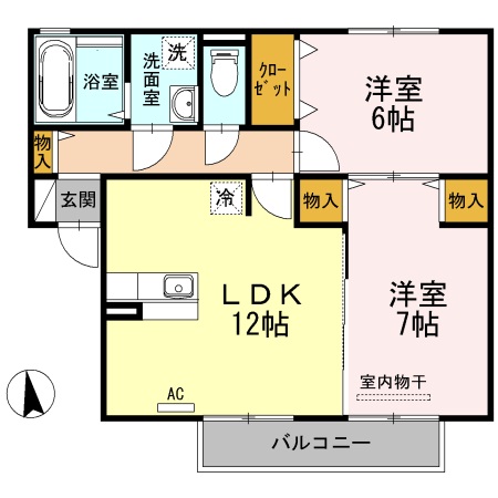 シティーハウス南手城２の間取り