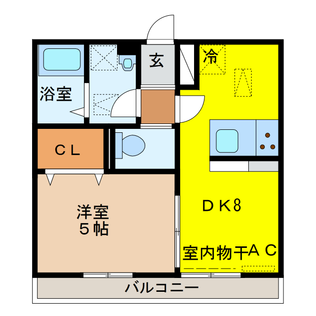 岐阜市白山町のアパートの間取り