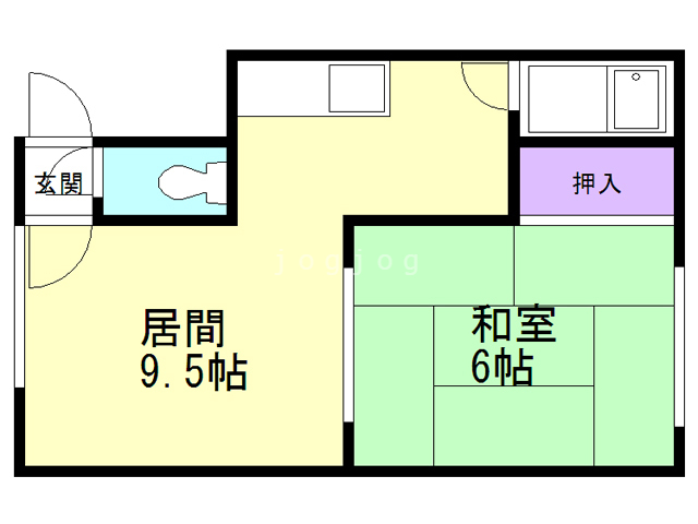 石狩郡当別町白樺町のアパートの間取り