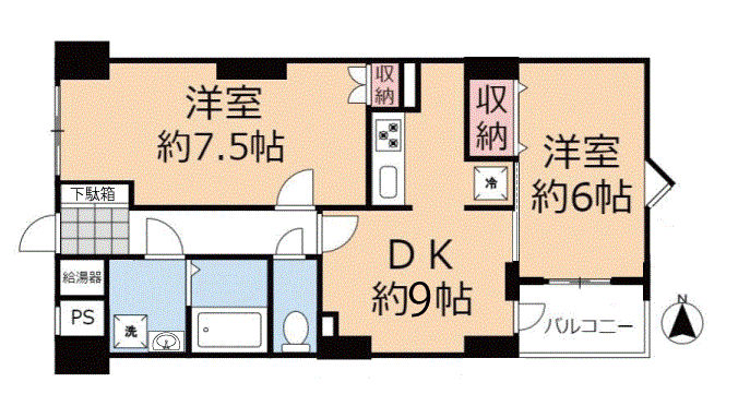 稲荷コーポの間取り