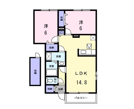 瀬戸内市長船町土師のアパートの間取り