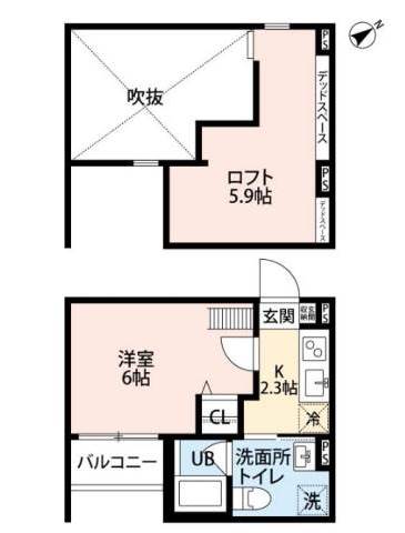 堺市堺区新在家町東のアパートの間取り