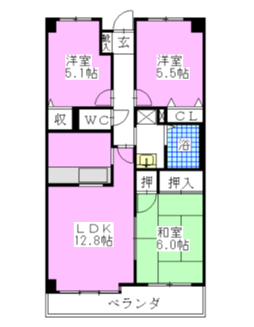 ゴールドファイブ幸の間取り