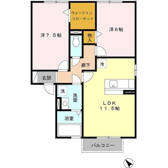 和歌山市平井のアパートの間取り