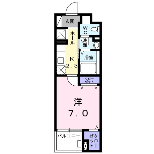 倉敷市川西町のマンションの間取り