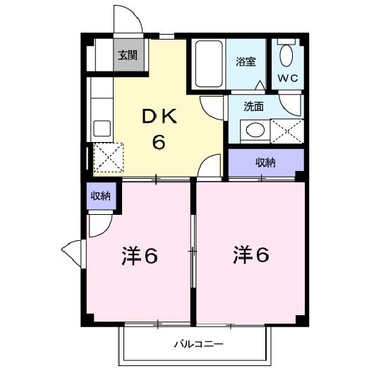福島県白河市米村道北（アパート）の賃貸物件の間取り