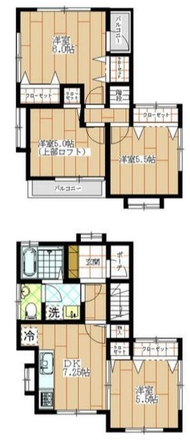 東京都練馬区桜台５（一戸建）の賃貸物件の間取り
