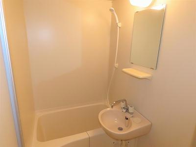 バス・シャワールーム　洗面台とユニット式のお風呂です
