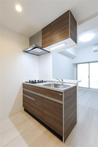 キッチン　建築中のためモデルルームのお写真になります。
