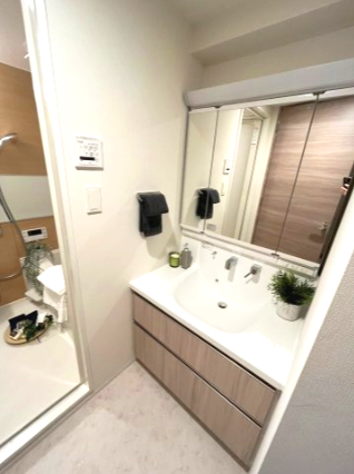 洗面設備　202号室の写真になります※床・建具等の色はフロアによって異