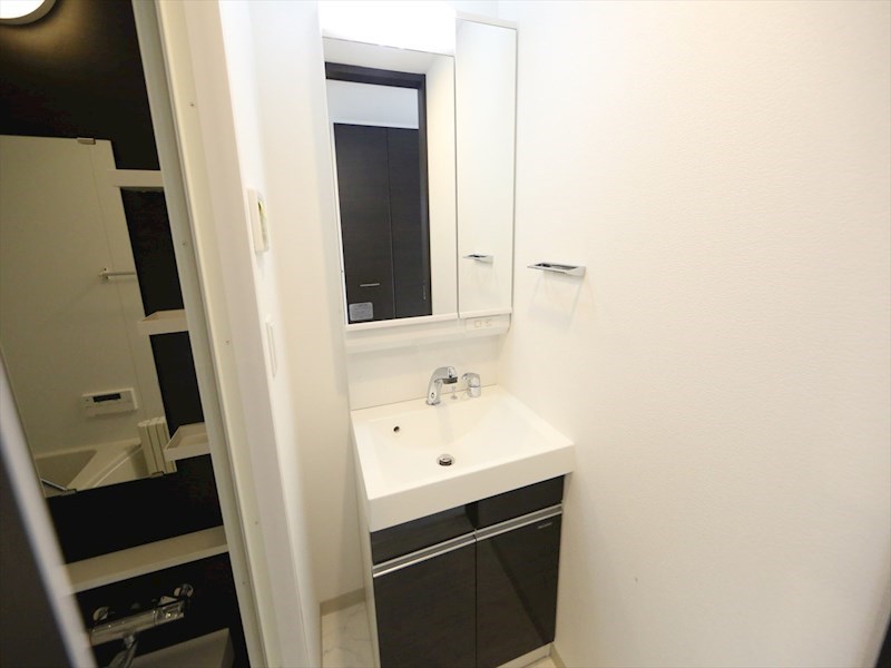 バス・シャワールーム　脱衣所　独立洗面台（シャンプードレッサー付）収納スペース有