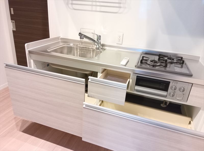 キッチン　２口コンロでお料理楽々