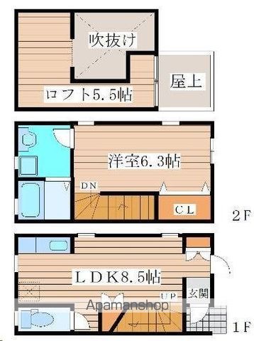 ＪＲ仙山線 北山駅 徒歩7分 2階建 築16年の間取り写真
