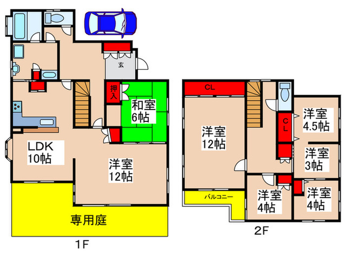 京成本線 志津駅 徒歩10分 2階建 築36年の間取り写真