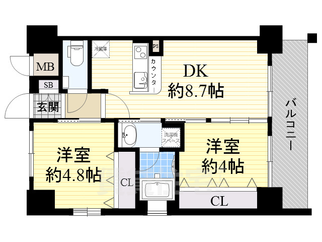 ＪＲ大阪環状線 今宮駅 徒歩5分 11階建 築14年の間取り写真