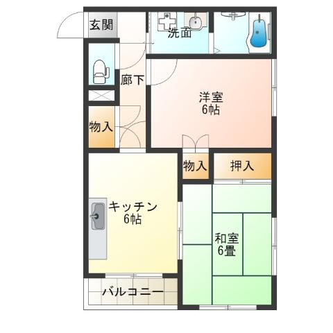地下鉄堺筋線 天下茶屋駅 徒歩7分 4階建 築31年の間取り写真