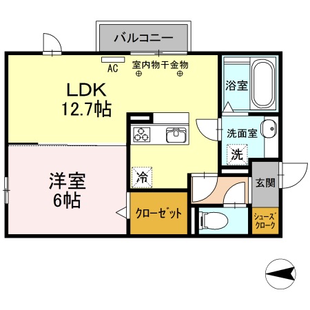 豊川市小坂井町のアパートの間取り