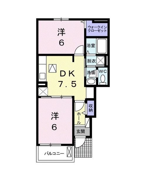 八代市中片町のアパートの間取り