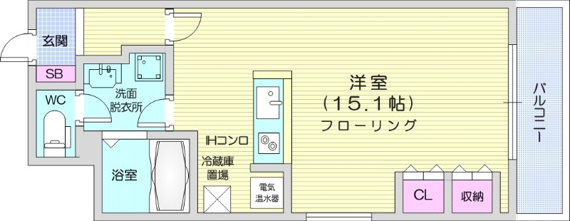 札幌市中央区北七条西のマンションの間取り