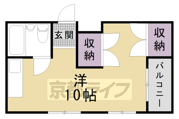 京都市中京区梅屋町のマンションの間取り