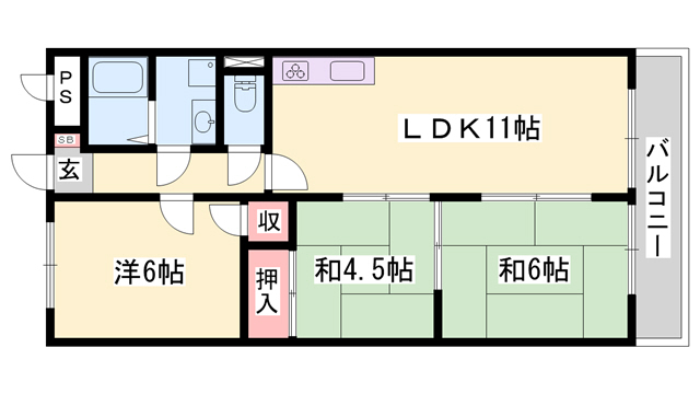 コーポ龍野の間取り