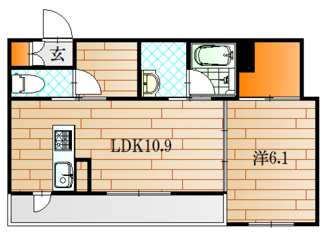 下関市大学町のマンションの間取り