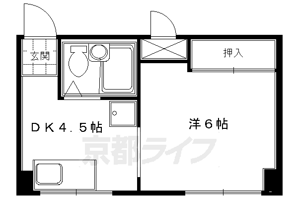 京都市伏見区深草西浦町８丁目のマンションの間取り