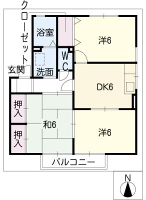 セジュール平井Ａ棟の間取り