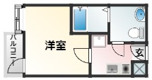 大阪市東淀川区大隅のマンションの間取り