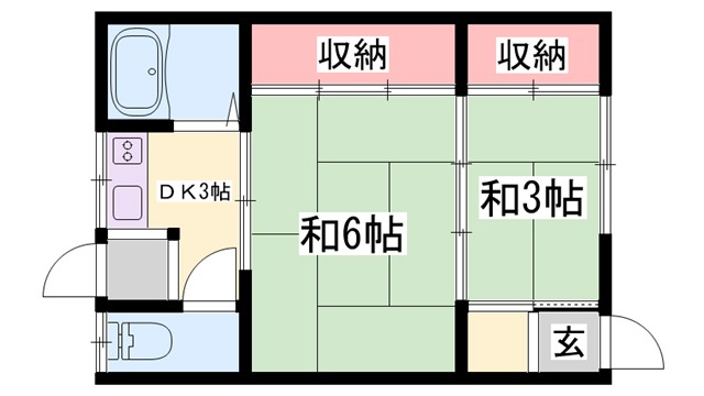 宍粟市山崎町庄能のアパートの間取り