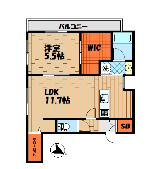 川崎市中原区上平間のマンションの間取り