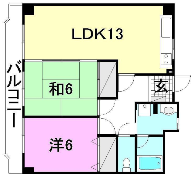 松山市湊町のマンションの間取り