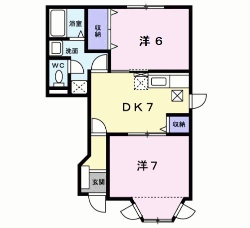 行橋市大字寺畔のアパートの間取り