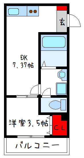 八尾市太田のアパートの間取り