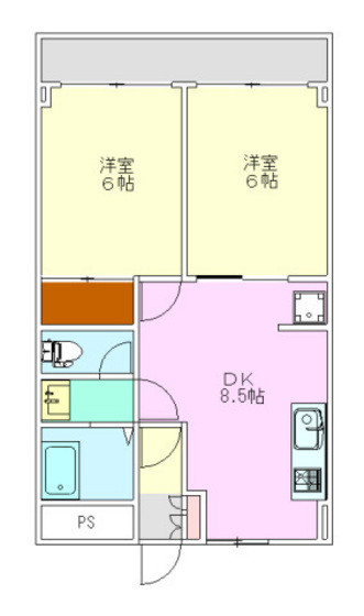 広島市西区観音本町のマンションの間取り