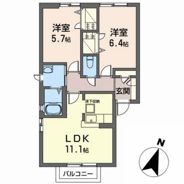 トワ　ヴェールＡの間取り