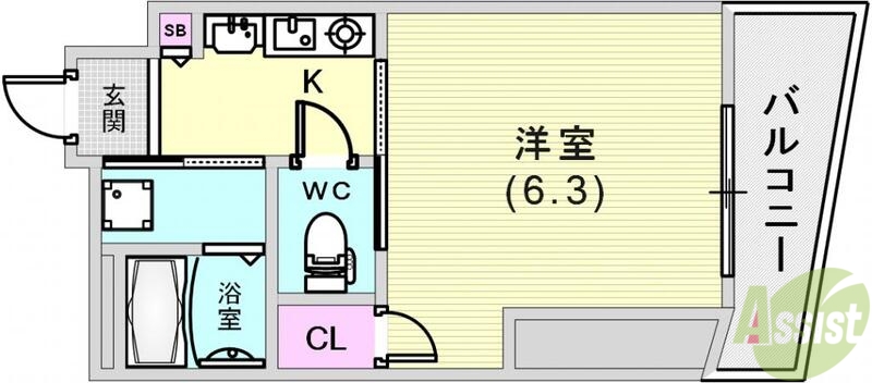 エステムコート神戸ハーバーランド前IIの間取り