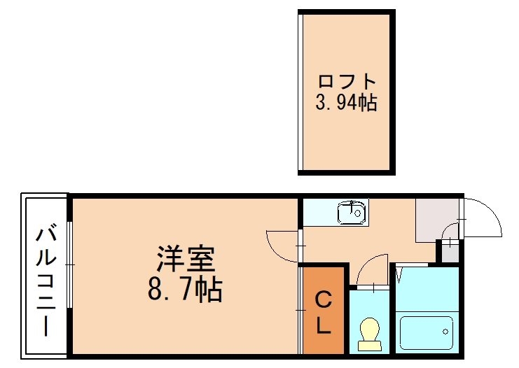 糟屋郡粕屋町原町のアパートの間取り