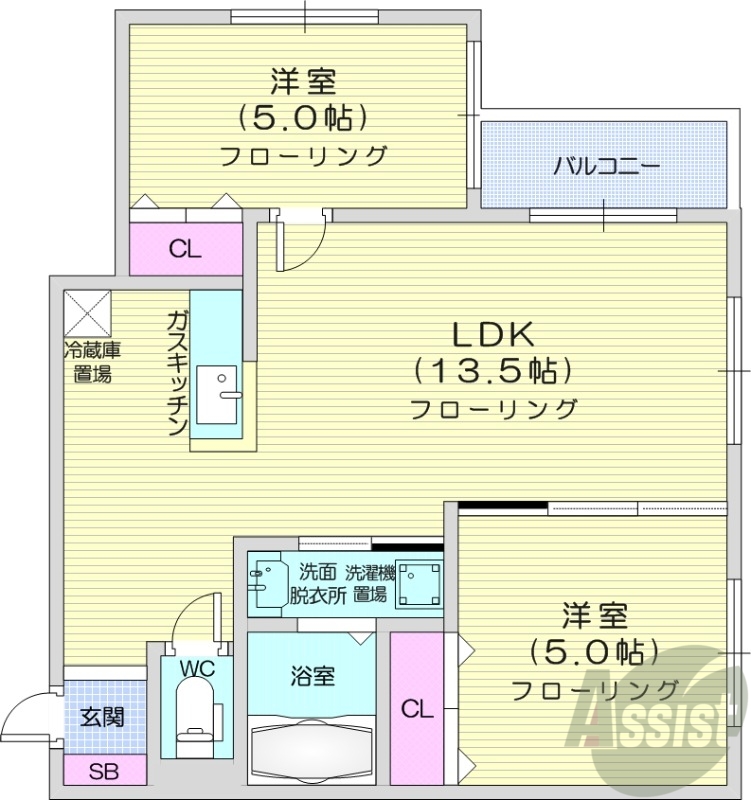 テラスココロの間取り