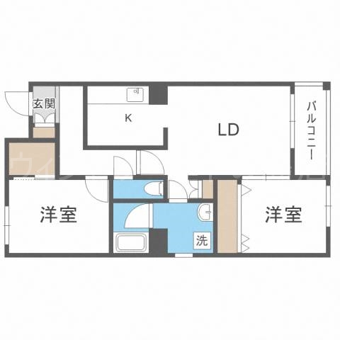 札幌市白石区菊水一条のアパートの間取り