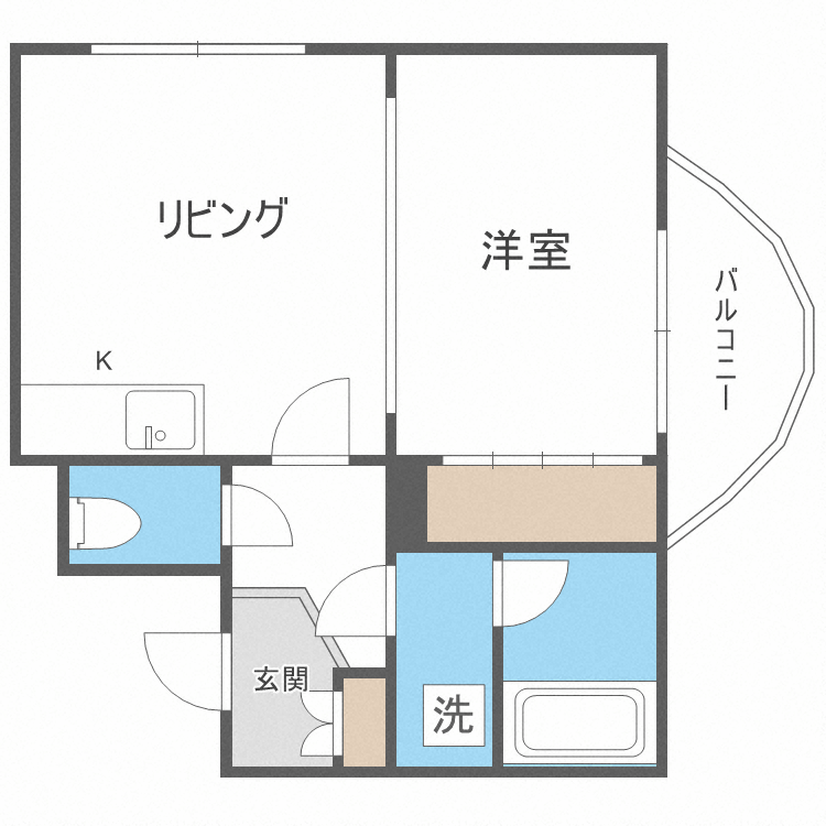 札幌市豊平区平岸一条のマンションの間取り