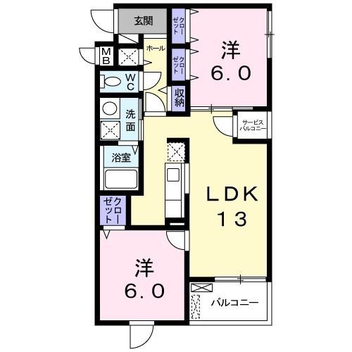 【新座市北野のマンションの間取り】