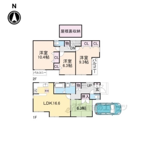 枚方市北中振のその他の間取り