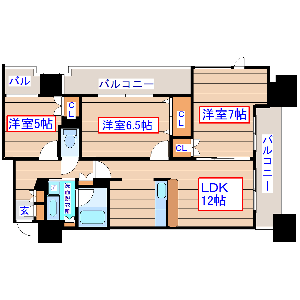 【S-FORT榴岡公園の間取り】