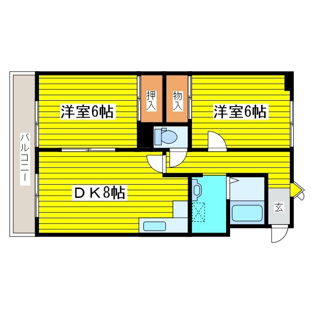 札幌市東区北十七条東のマンションの間取り