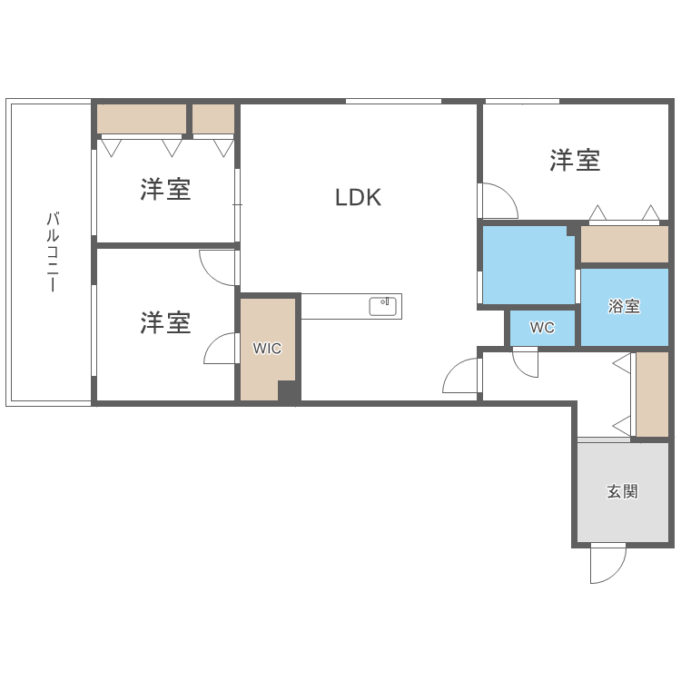 札幌市中央区伏見のマンションの間取り